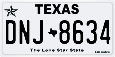 TX license plate DNJ8634