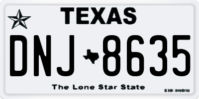 TX license plate DNJ8635