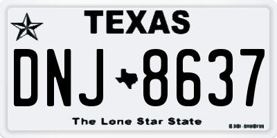 TX license plate DNJ8637