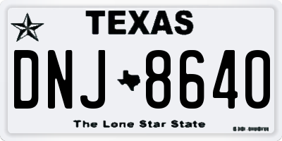 TX license plate DNJ8640