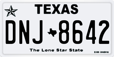 TX license plate DNJ8642