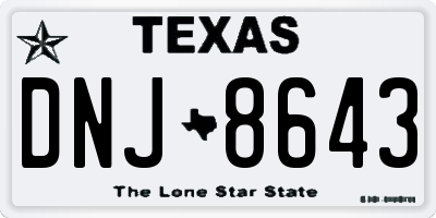 TX license plate DNJ8643