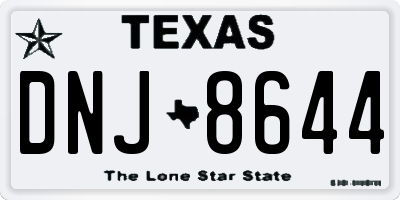 TX license plate DNJ8644