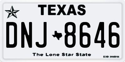 TX license plate DNJ8646