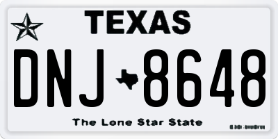 TX license plate DNJ8648