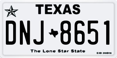 TX license plate DNJ8651