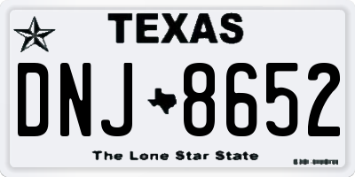 TX license plate DNJ8652