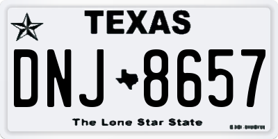 TX license plate DNJ8657