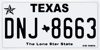 TX license plate DNJ8663