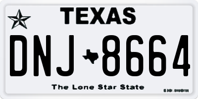 TX license plate DNJ8664