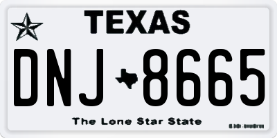 TX license plate DNJ8665