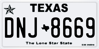 TX license plate DNJ8669
