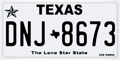 TX license plate DNJ8673