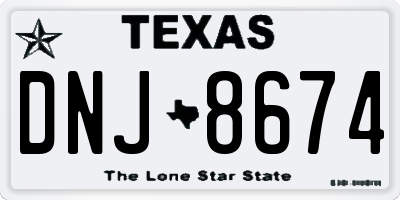 TX license plate DNJ8674