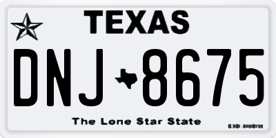 TX license plate DNJ8675