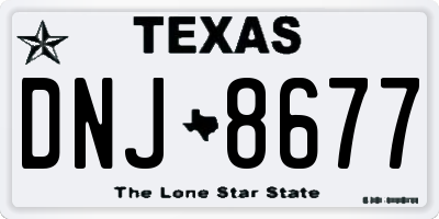 TX license plate DNJ8677