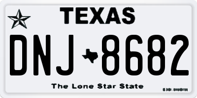 TX license plate DNJ8682
