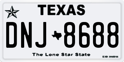 TX license plate DNJ8688