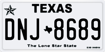 TX license plate DNJ8689