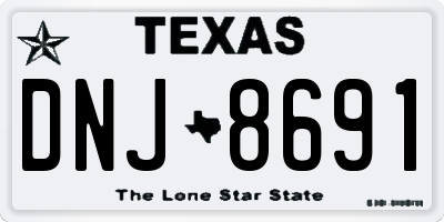 TX license plate DNJ8691