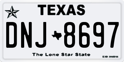 TX license plate DNJ8697