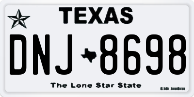TX license plate DNJ8698