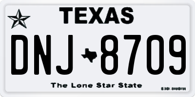 TX license plate DNJ8709