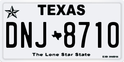 TX license plate DNJ8710