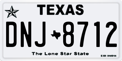 TX license plate DNJ8712