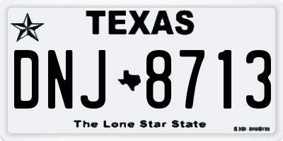 TX license plate DNJ8713