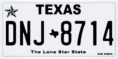 TX license plate DNJ8714