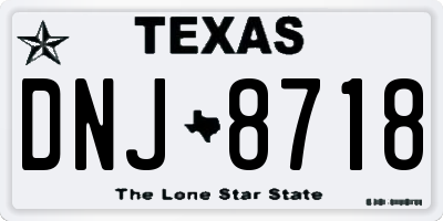 TX license plate DNJ8718
