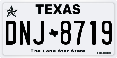 TX license plate DNJ8719