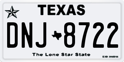 TX license plate DNJ8722