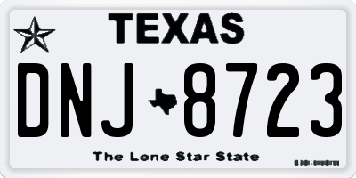 TX license plate DNJ8723