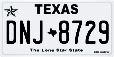 TX license plate DNJ8729
