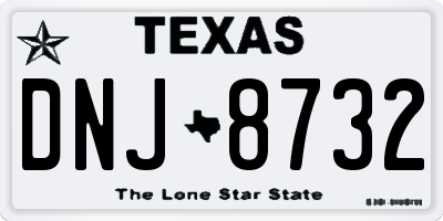 TX license plate DNJ8732