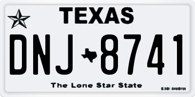 TX license plate DNJ8741