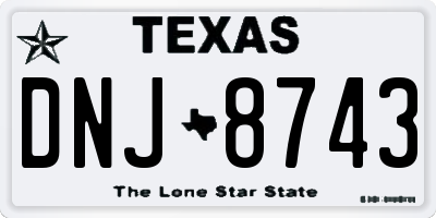 TX license plate DNJ8743