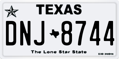 TX license plate DNJ8744
