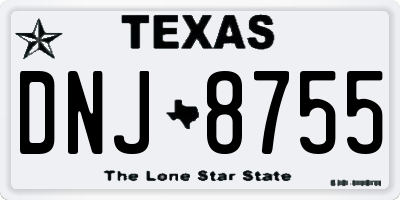 TX license plate DNJ8755
