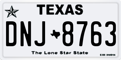 TX license plate DNJ8763