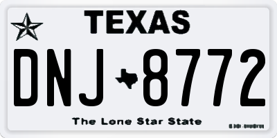 TX license plate DNJ8772