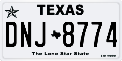 TX license plate DNJ8774