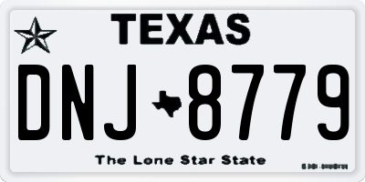 TX license plate DNJ8779