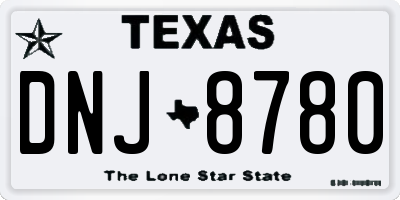 TX license plate DNJ8780