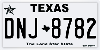 TX license plate DNJ8782