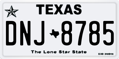 TX license plate DNJ8785