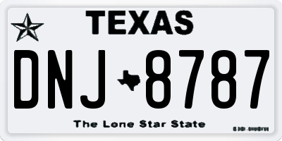 TX license plate DNJ8787