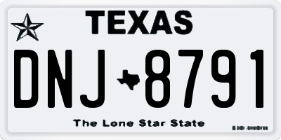 TX license plate DNJ8791